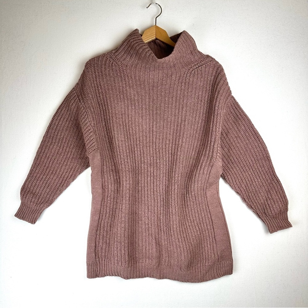 Poetry Oversized Cotton/Wool Tunic Mock Sweater